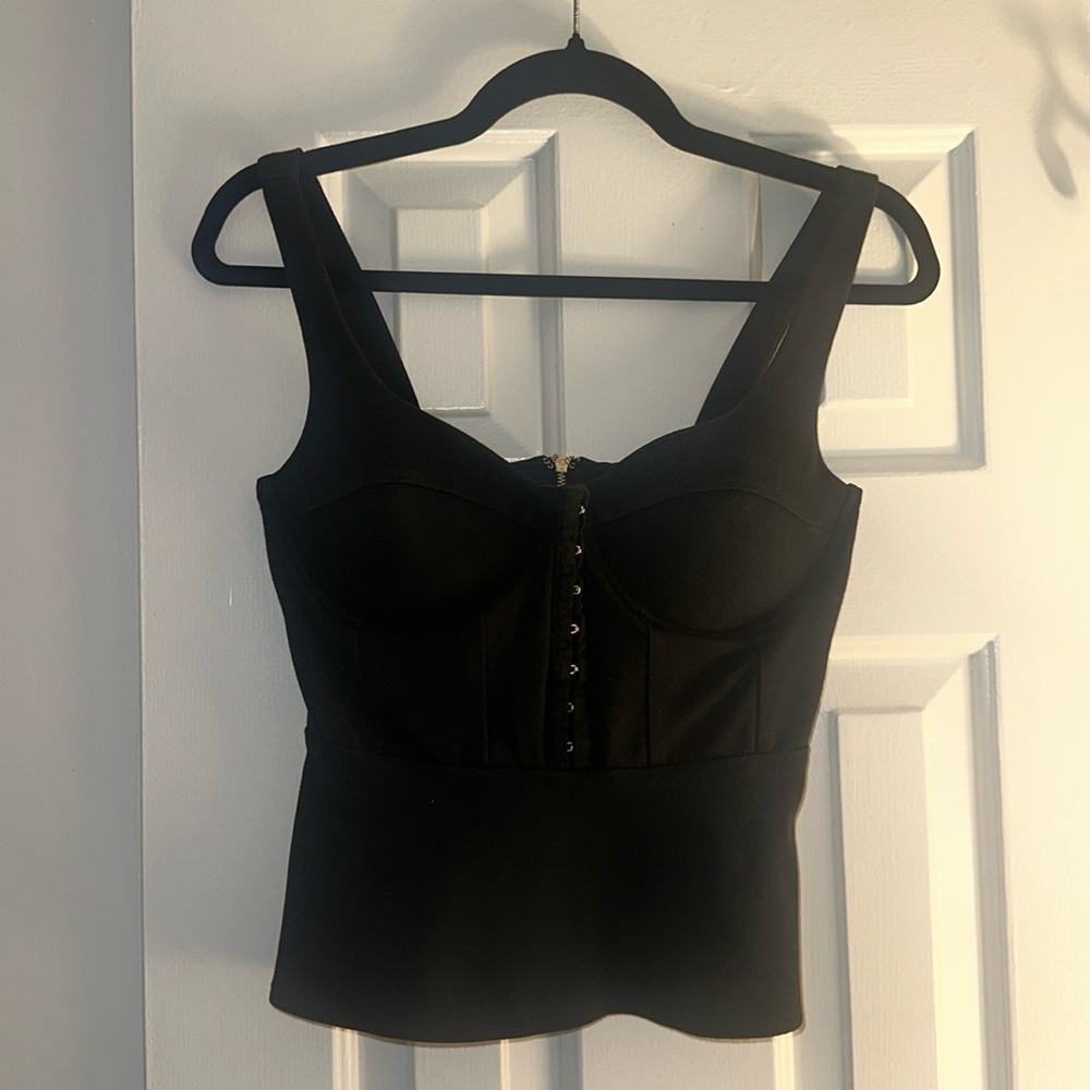 Bebe Black Cropped Top